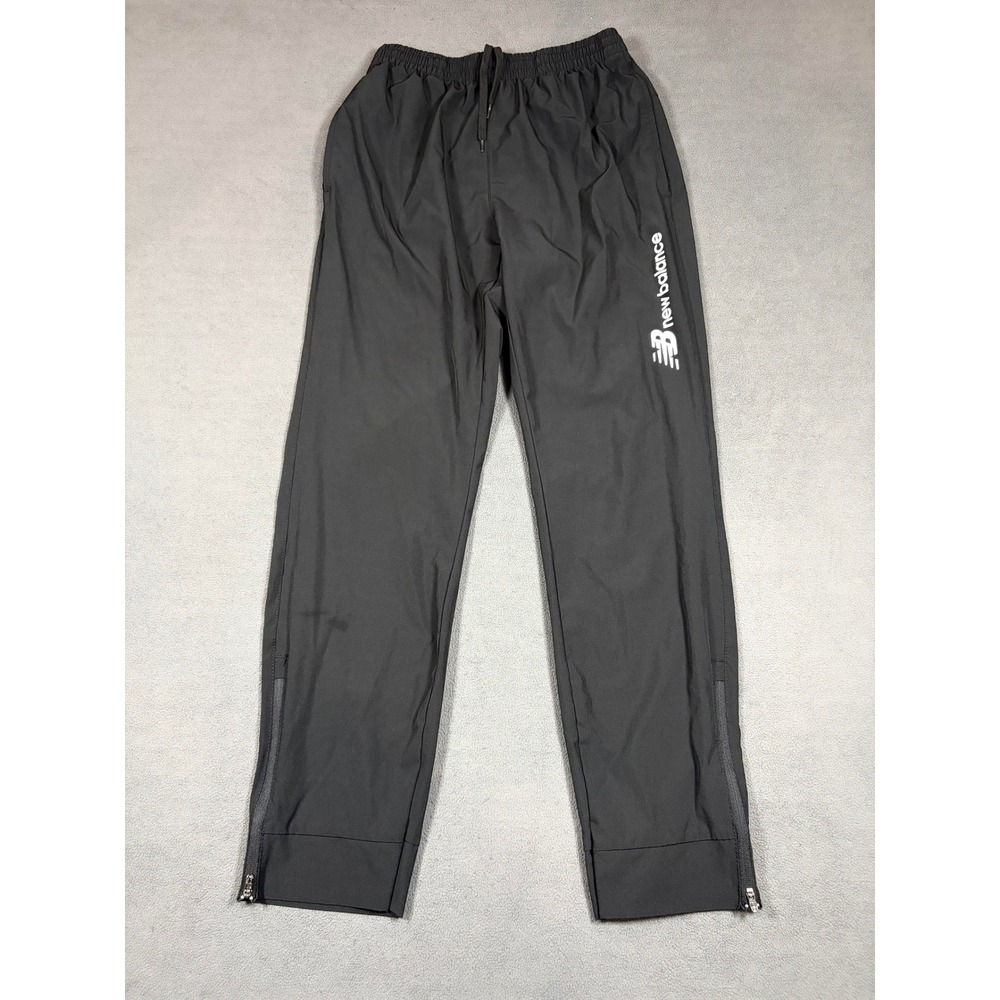 New Balance Track Pants Mens M Black Ankle Zip Athletic Joggers